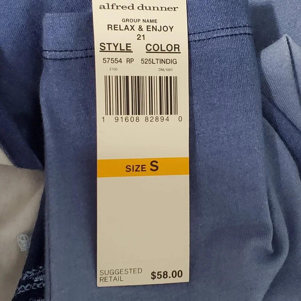 Alfred Dunner Blue Ombre Embroidered Embellished Knit Top NEW NWT Size S - Picture 13 of 14